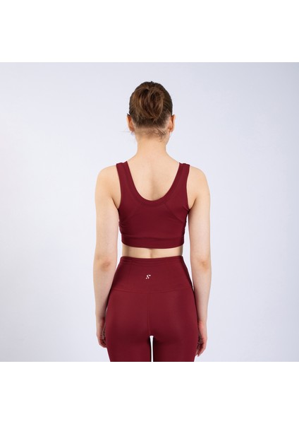 The Step Sports Snc Kadın Bordo Crop Spor Büstiyer