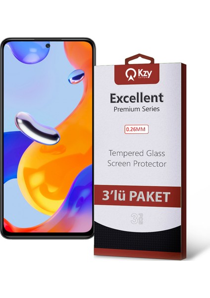 Xiaomi Redmi Note 11 Pro Temperli Ekran Koruyucu Kırılmaz Cam Ekonomik 3'lü Paket