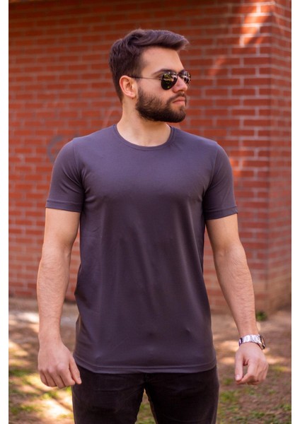 Füme Basic Rahat Ince Petek Kumaş Erkek Spor Tshirt 22ETSHPORT fırsatları