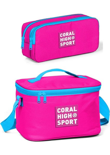 Sport Neon Pembe Beslenme ve Kalem Çantası Okul Seti