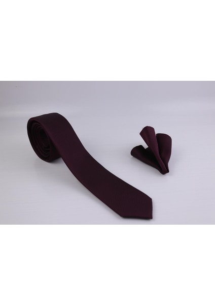 1.kalite Özel Desenli Kravat Mendil Seti - Bordo fiyatları