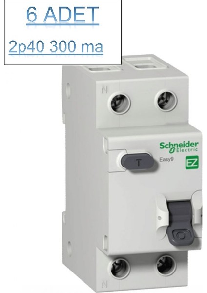 6 Adet 2P40 300MA Kaçak Akım Rölesi(Yangın Koruma) Monofaze Schneider