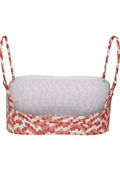 Onlamalie Smocklike Top Normal Kalıp Desenli Somon Kadın Bikini Üst modelleri