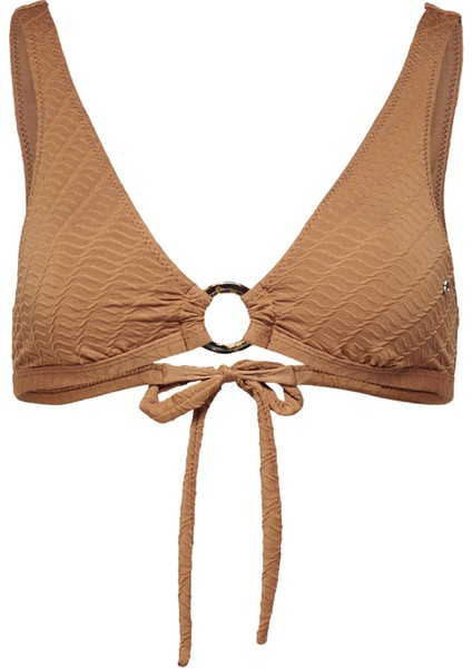 Onltamara Textured Top Normal Kalıp Desenli Tarçın Kadın Bikini Üst modelleri