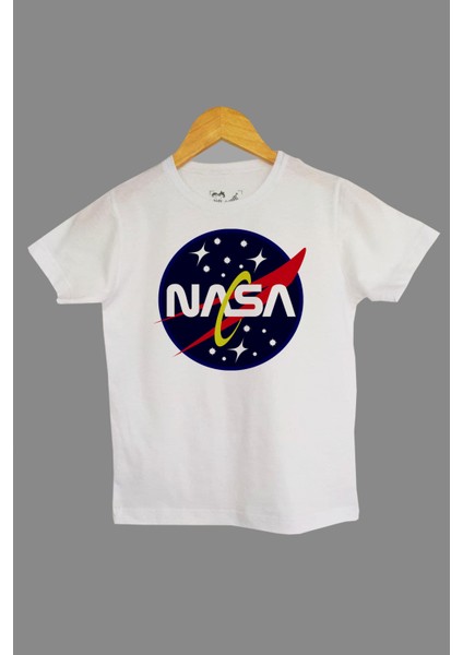 çocuk Beyaz Nasa Ön Dijital Baskılı Tişört