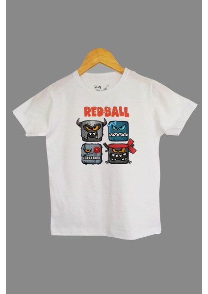 Raf Coll çocuk Beyaz Red Ball Ön Dijital Baskılı Tişört