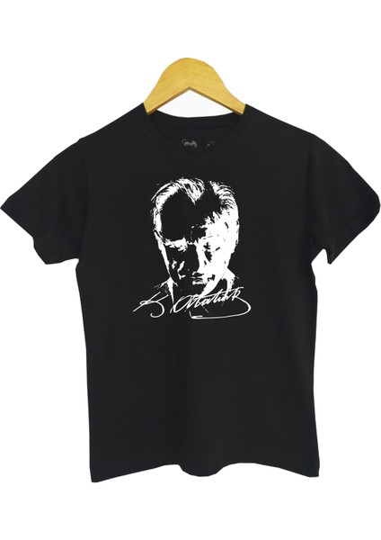 Raf Coll çocuk Siyah Atatürk Ön Dijital Baskılı Tişört