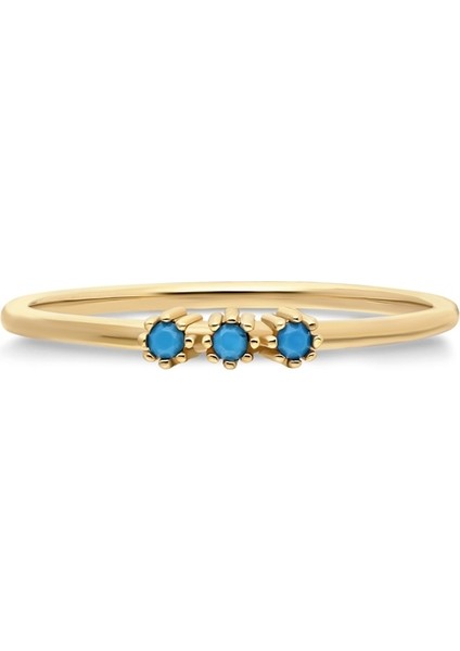 14 Ayar Altın -Tiria Mimimal Firuze Taşlı Altın Eklem Yüzügü -Hediye 14 Ayar Sarı Altın Yüzük fiyatları