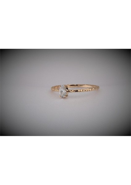 Altın Yüzük - 0.50 Ct Tektaş Altın Evlilik Teklifi Yüzüğü - Oval Tek Taş Evlilik Teklifi altın Yüzük