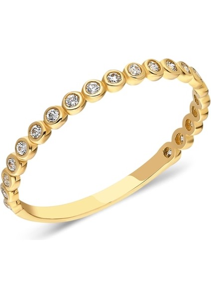 Tam Tur Altın Yüzük - 14 Ayar Altın Zirkon Taşlı Evlilik Alyansı - Günlük Hediyelik Alyans fiyatları