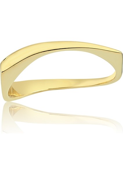 Yay 925 Ayar Gümüş Yüzük-Yay Taşsız Spor Tasarım Yüzük-Taşsız Hediye Modern Tasarım 925 Ayar Yüzük