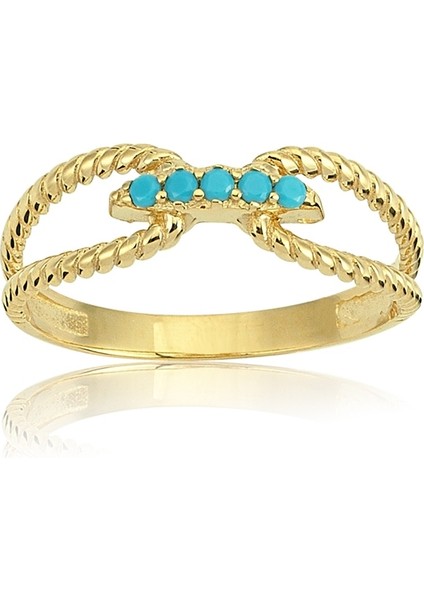 Gümüş Yüzük - Taşlı Halat Gümüş Yüzük