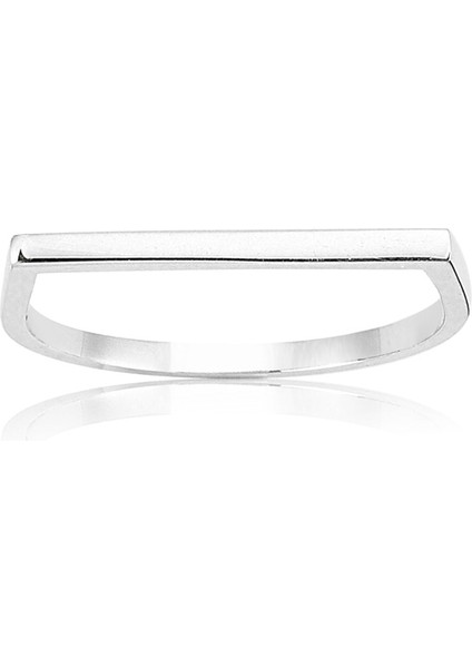 Ufuk Çizgisi Şans Totemi İnce Minimal Tasarım Gümüş Yüzük-Minimal Tarz 925 Ayar Eklem Gümüş Yüzük