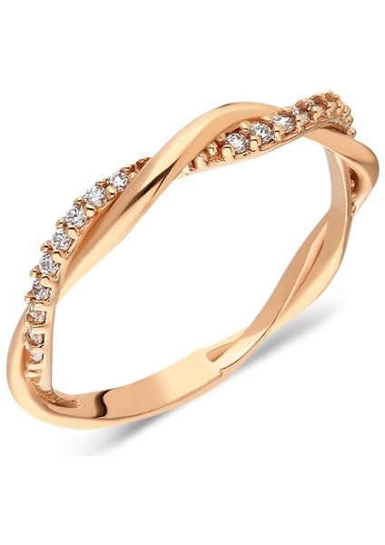 Gümüş Yüzük - Zirkon Taşlı Aşk Düğümü Taşlı Burma Evlilik Teklifi 925 Ayar Gümüş Yüzük-Hediye Yüzük