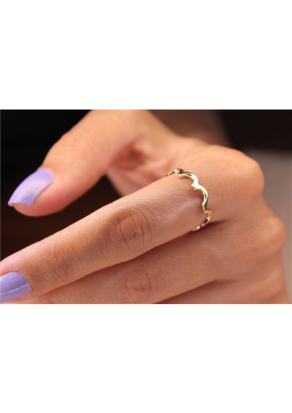 Gümüş Yüzük - Dalga Motifli 925 Ayar Eklem Yüzüğü- Hediyelik 925 Ayar Gümüş Yüzük- Kadın Gümüş Yüzük modelleri