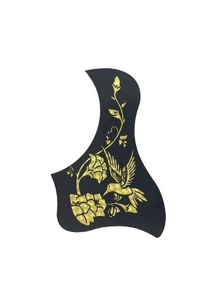 PG154G Pickguard Gitar Pena Koruyucu Bird Flower Sarı Desenli