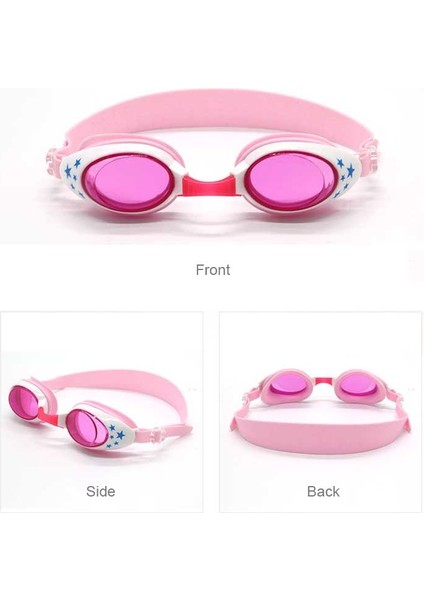 Yıldız Desen Anti-Sis Silikon Yüzme Gözlükleri Çocuklar İçin Kulak Fişleri (Pembe) (Yurt Dışından)