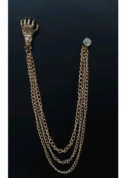 El Desenli Altın Ceket Aksesuarı