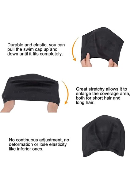 Silikon Kulak Korumalı Su Geçirmez Yüzme Bonesi (Gümüş) (Yurt Dışından) modelleri