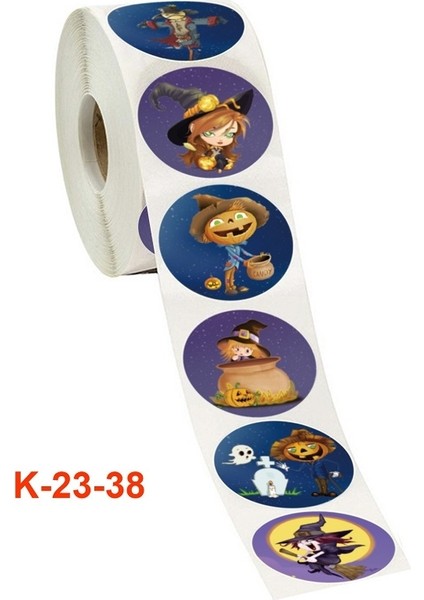 5 Adet Cadılar Bayramı Çıkartmaları Boyut: 3.8cm 1.5 Inç K-23-38 (Yurt Dışından)