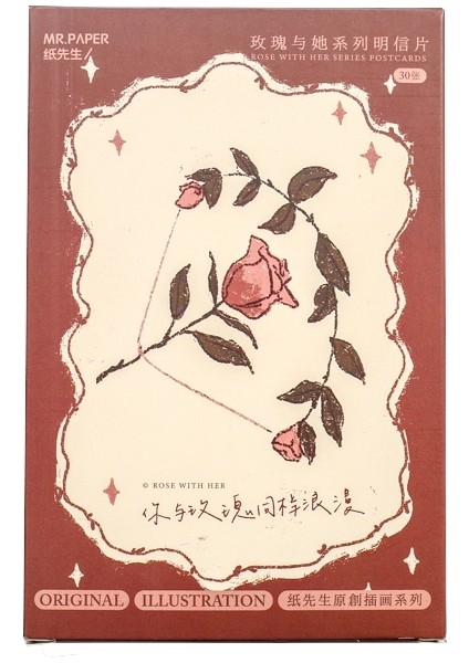 2 Kutu Gül Kartpostal El Kitabı Tebrik Kartları (Yurt Dışından)