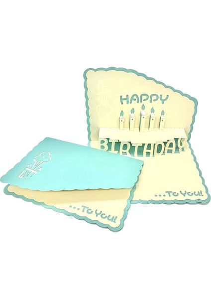 3 Adet 3D Kağıt Oyma Tebrik Kartı Mavi (Yurt Dışından)