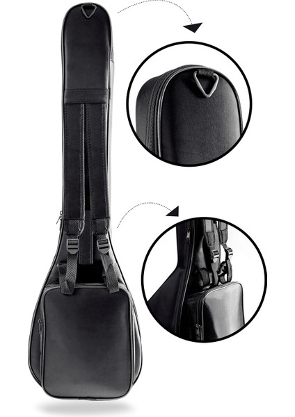 Profesyonel Gigbag Kısa Bağlama Kılıfı - Siyah