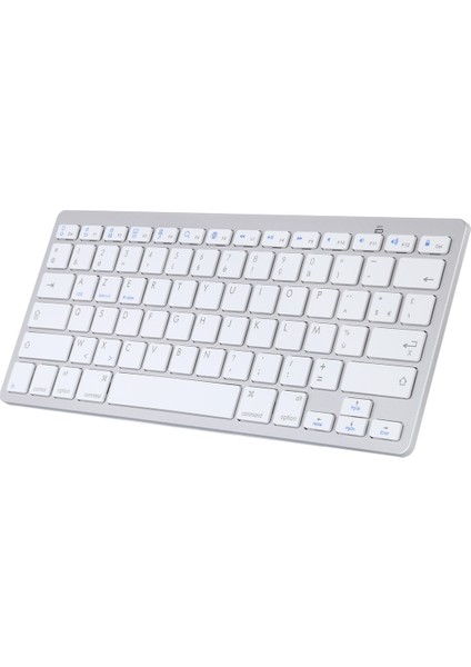 WB-8022 Ultra Ince Kablosuz Bluetooth Klavye - Gümüş (Yurt Dışından)