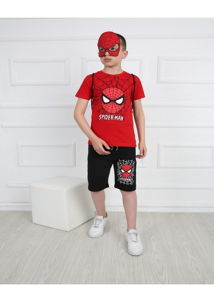 Erkek Çocuk Spiderman Çantalı Maskeli Dörtlü Takım