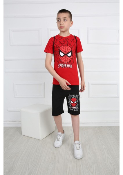 Erkek Çocuk Spiderman Çantalı Maskeli Dörtlü Takım