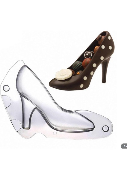Mini Topuklu Bayan Ayakkabısı 3D Polikarbon Çikolata Kalıbı