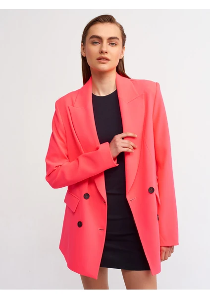 6921 Blazer Ceket-N.pembe