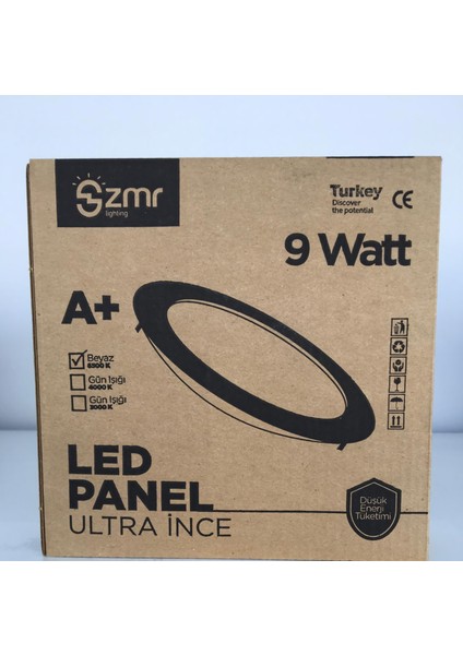 Zmr 9 Watt Ultra Ince Yüksek Işık 10 Adet Led Spot