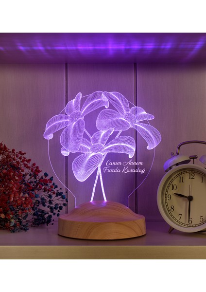 Anneler Günü Hediyesi Çiçek Buketi LED Lamba