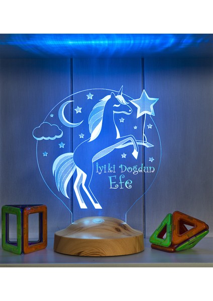 Unicorn Hediyesi, Tek Boynuzlu At, Kız Çocuk Odası Hediyesi, Kız Çocuk Odası Hediyesi Led Lamba