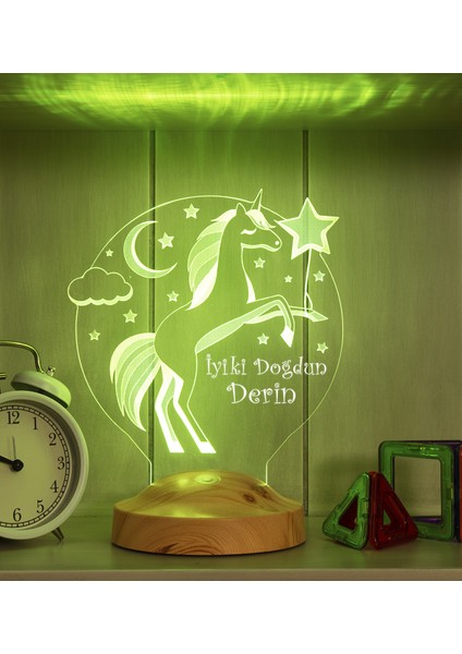 Unicorn Hediyesi, Tek Boynuzlu At, Kız Çocuk Odası Hediyesi, Kız Çocuk Odası Hediyesi Led Lamba