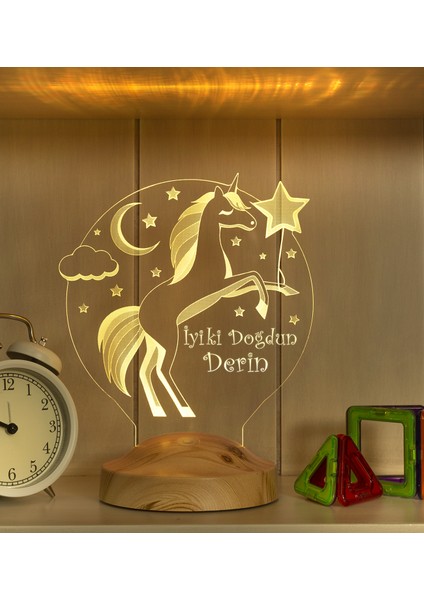 Unicorn Hediyesi, Tek Boynuzlu At, Kız Çocuk Odası Hediyesi, Kız Çocuk Odası Hediyesi Led Lamba