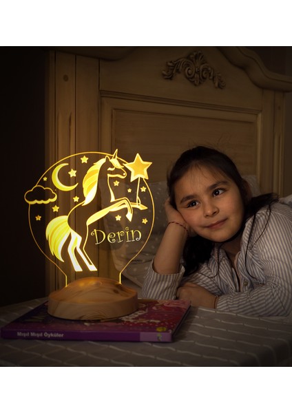 Unicorn Hediyesi, Tek Boynuzlu At, Kız Çocuk Odası Hediyesi, Kız Çocuk Odası Hediyesi Led Lamba