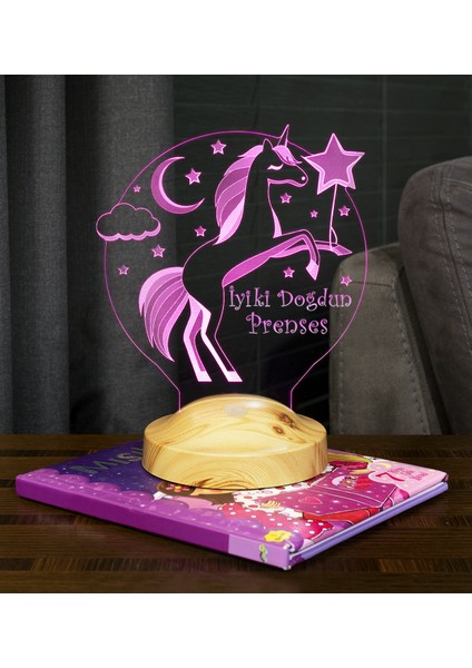 Unicorn Hediyesi, Tek Boynuzlu At, Kız Çocuk Odası Hediyesi, Kız Çocuk Odası Hediyesi Led Lamba