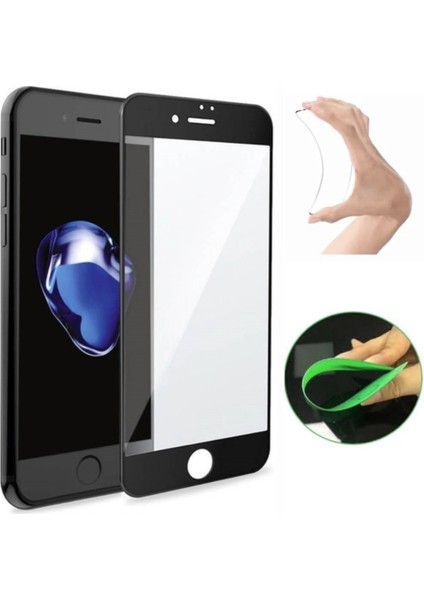 Apple iPhone 6s Ekran Koruyucu Seramik Nano Cam Esnek Tam Full Kaplayan Kırılmaz Siyah