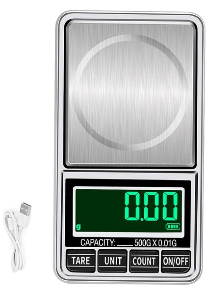 300G LED Taşınabilir USB Şarj Edilebilir Dijital Elektronik Mutfak Tartısı (Yurt Dışından)