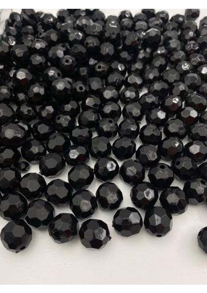 100GR 16MM Siyah Renk Petek Model Akrilik Boncuk,takı, Çanta Yapım Boncuğu (100GR,~45 Adet)