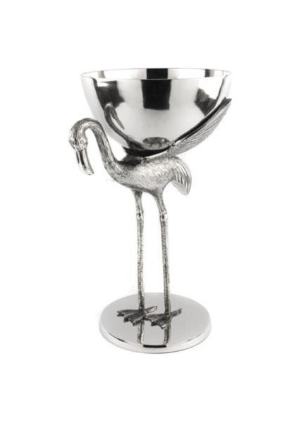 Gümüş Flamingo Ayaklı Kase 31X56 cm