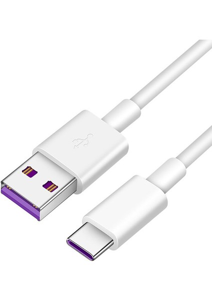 Type-C 5A Hızlı Şarj ve Data USB Kısa Kablo - 25 cm Beyaz AL2712