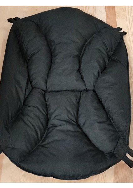 Katlanan Şezlongsandalye -- Siyah Iskeletli, Düz Renk Polyester Kumaşlı --