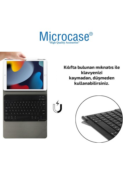 iPad 9.nesil 2021 10.2 Inch Bluetooth Klavyeli Standlı Kılıf - Bkk4