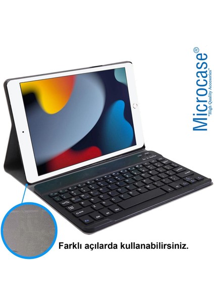 iPad 9.nesil 2021 10.2 Inch Bluetooth Klavyeli Standlı Kılıf - Bkk4