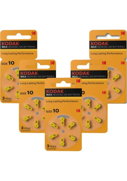 P 10 Işitme Cihaz Pili No 10 6'lı 5 Paket Kodak Kulak Cihazı Pili 6'lı 5 Paket