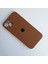 Apple iPhone 13 Uyumlu Kamera Korumalı Lansman Içi Kadife Silikon Kılıf - Kahverengi 2