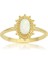 Opal Altın Yüzük - 14 Ayar Altın Vintage Güverseli 0.80 Karat Oval Opal Taşlı Kadın Yüzük 1